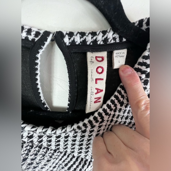 Dolan By Anthropologie Black and White Checker Top Size Small 1024 - Picture 4 of 4